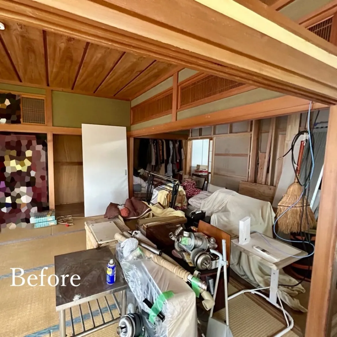 元は二間続きの和室と廊下だった空間をリノベーションし、24....