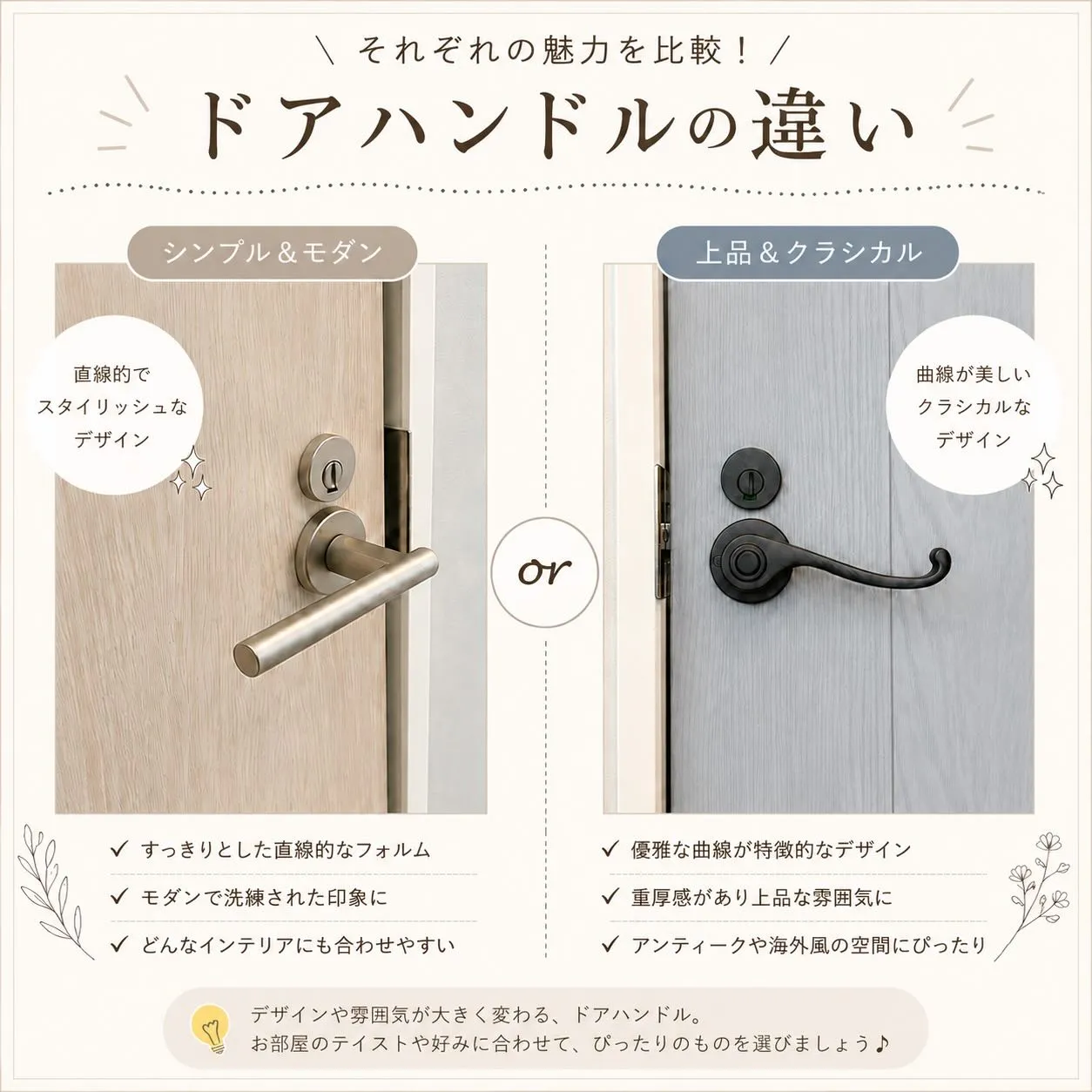 ドアが変わると、空間の印象も変わる✨